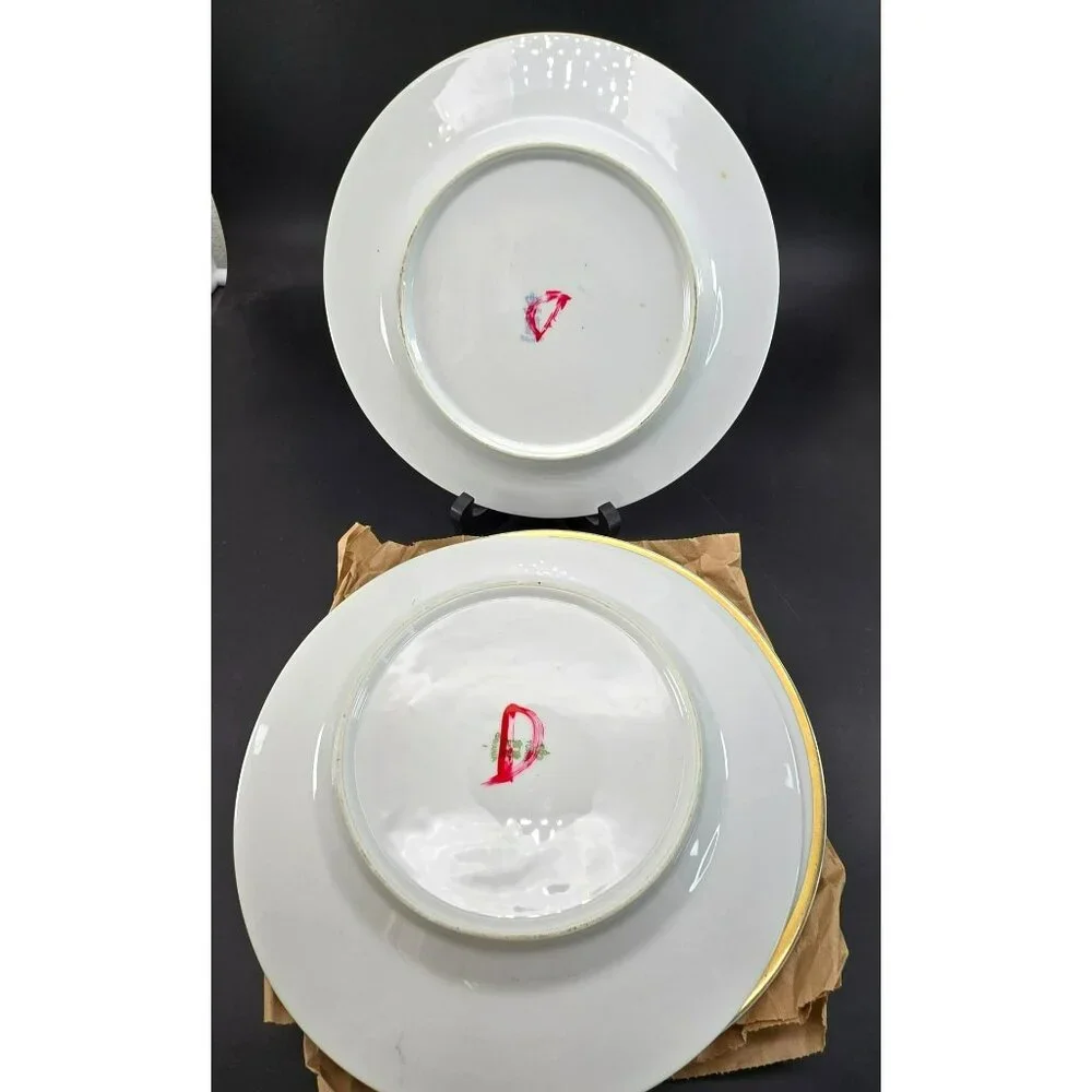 Vintage Turin Bavaria Lunch Plates White With Gold Trim 8.75